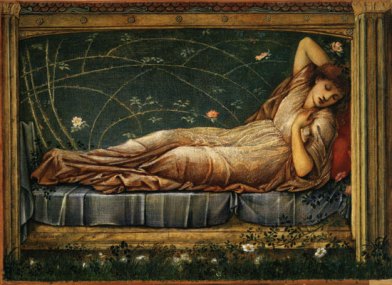 Edward BURNE-JONES, Sleeping Beauty (1871, Manchester Art Gallery)